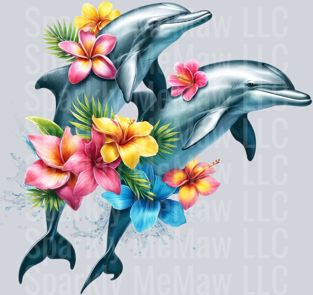 dolphin 12 Clip Art UV DTF Decal