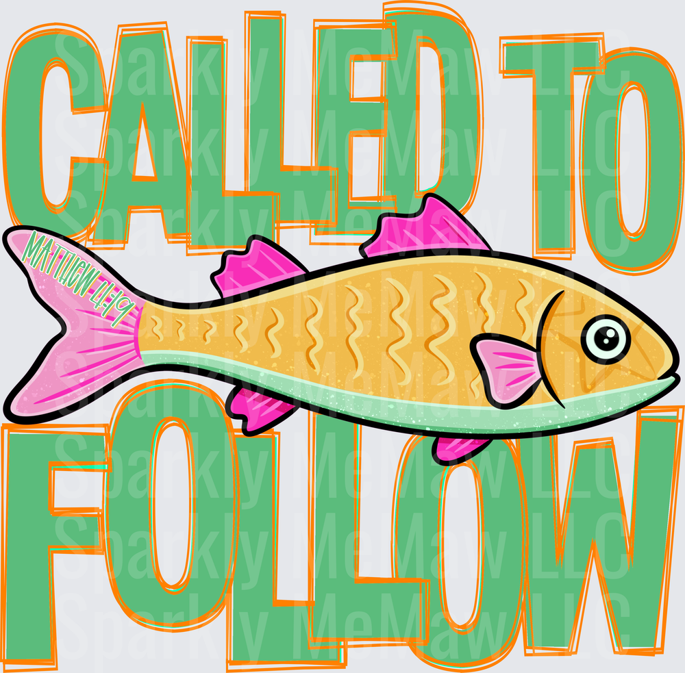 Called To Follow Fish Christian Faith Design UV DTF Decal