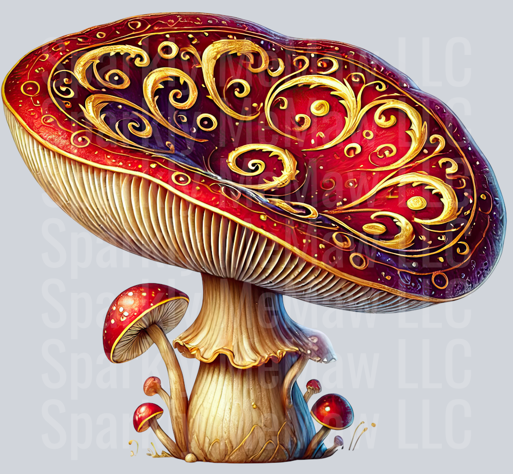 Fantasy Mushroom UV DTF Clipart Decal 20
