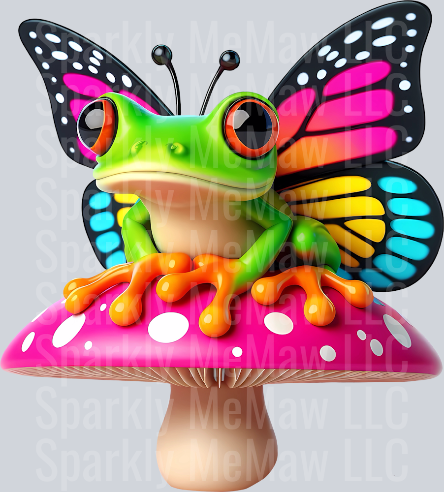 Butterfly Frog UV DTF Decal