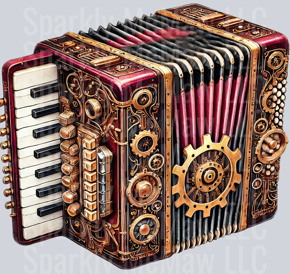 Musical Steampunk UV DTF Clip art Decal 5