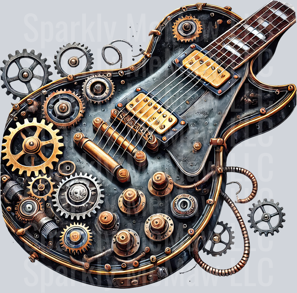 Musical Steampunk UV DTF Clip art Decal 39