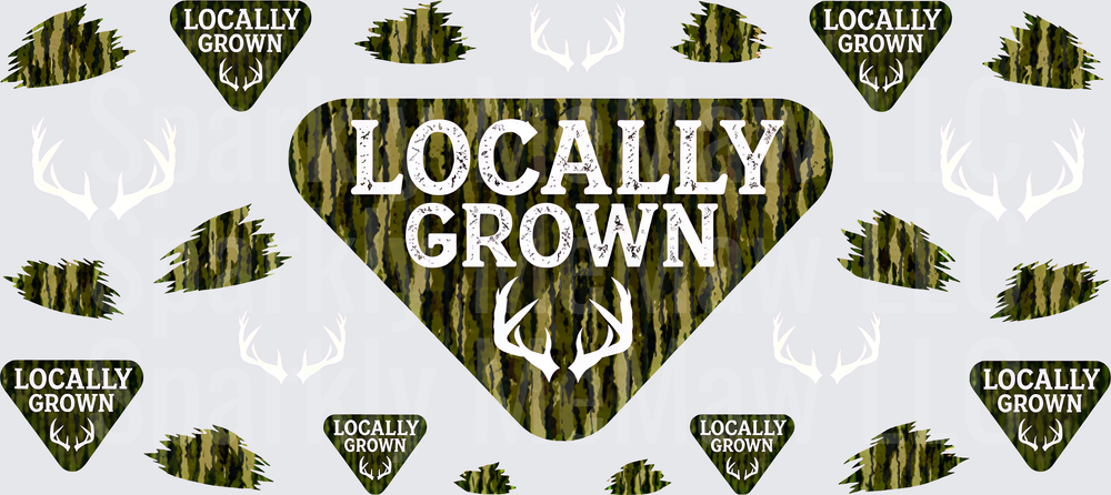 Locally Grown Camo Deer This is a UV DTF 16 OZ Wrap