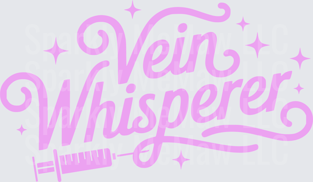 Vein Whisperer Medical Syringe Typography Design UV DTF Decal