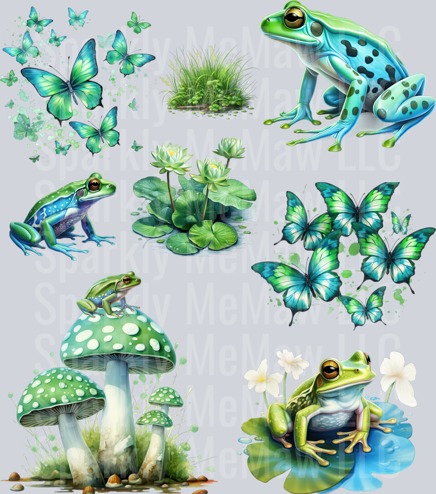 Frog. UV DTF Element Sheet