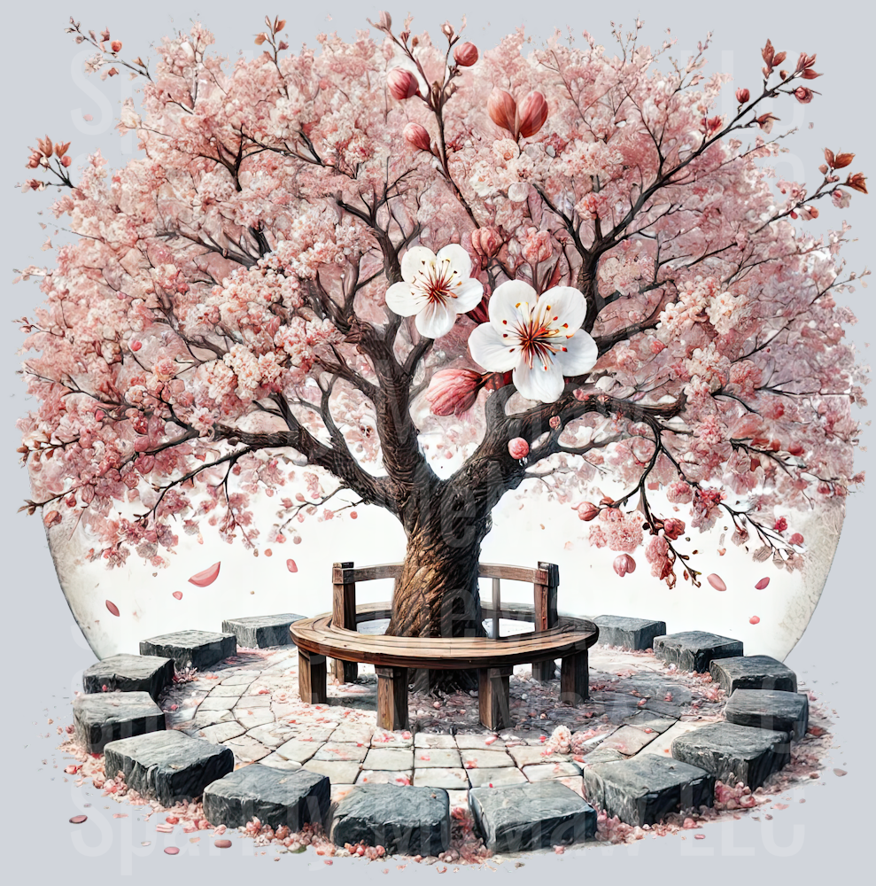 7 Cherry Blossoms set 2 UV DTF Clip Art Decal