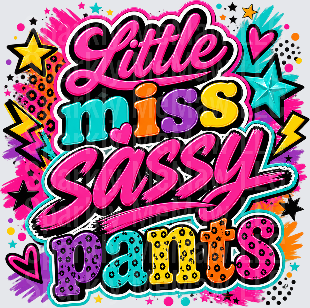 Little Miss Sassy Pants UV DTF Decal