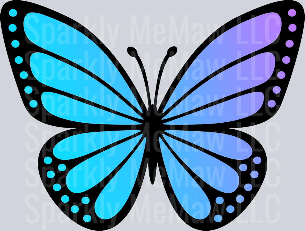 Colorful Butterfly Clipart Decal 8