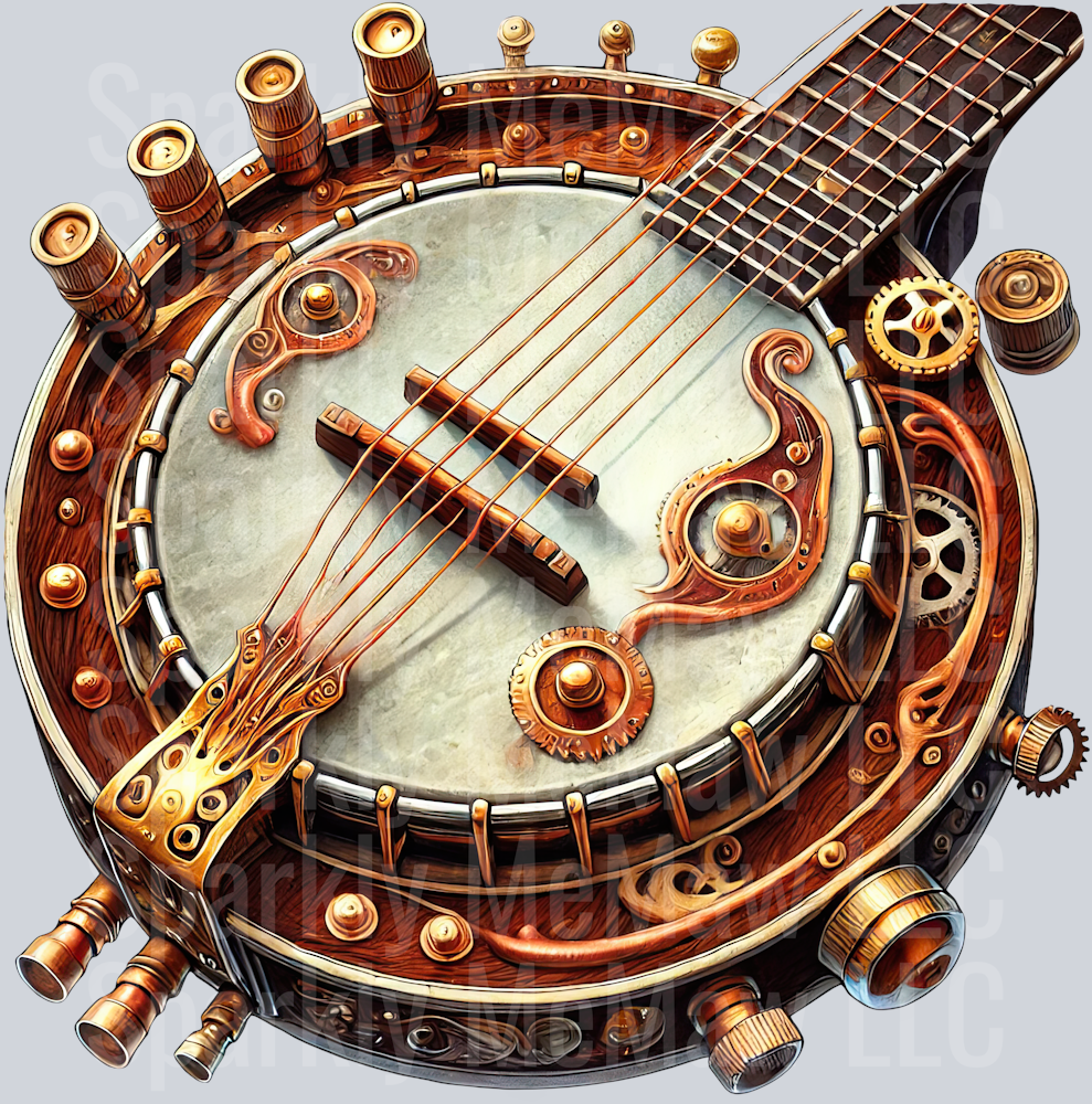 Musical Steampunk UV DTF Clip art Decal 19