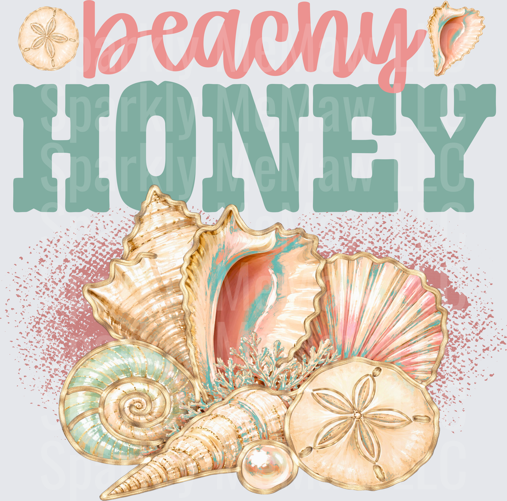 Beachy Honey Seashells Sand Dollar Collection UV DTF Decal