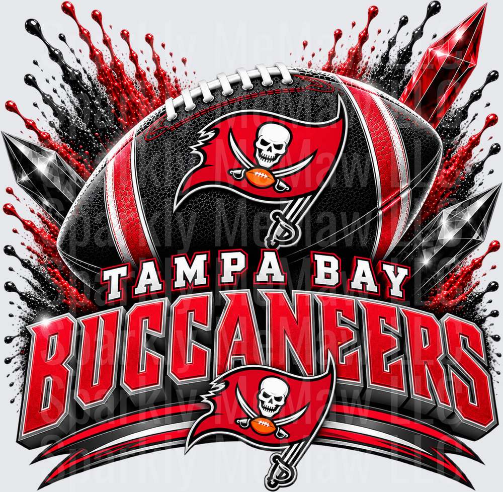 Tampa Bay Buccaneers Football Explosion is a DTF Transfer for Fabrics