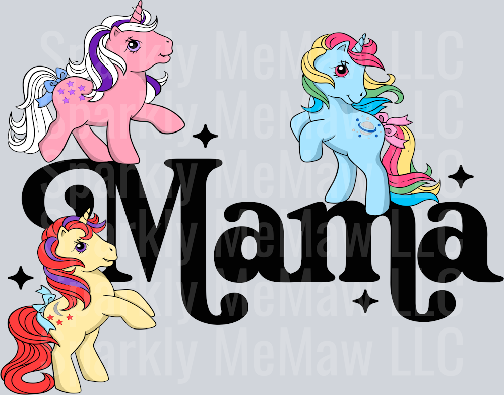 Mama words black UV DTF Decal