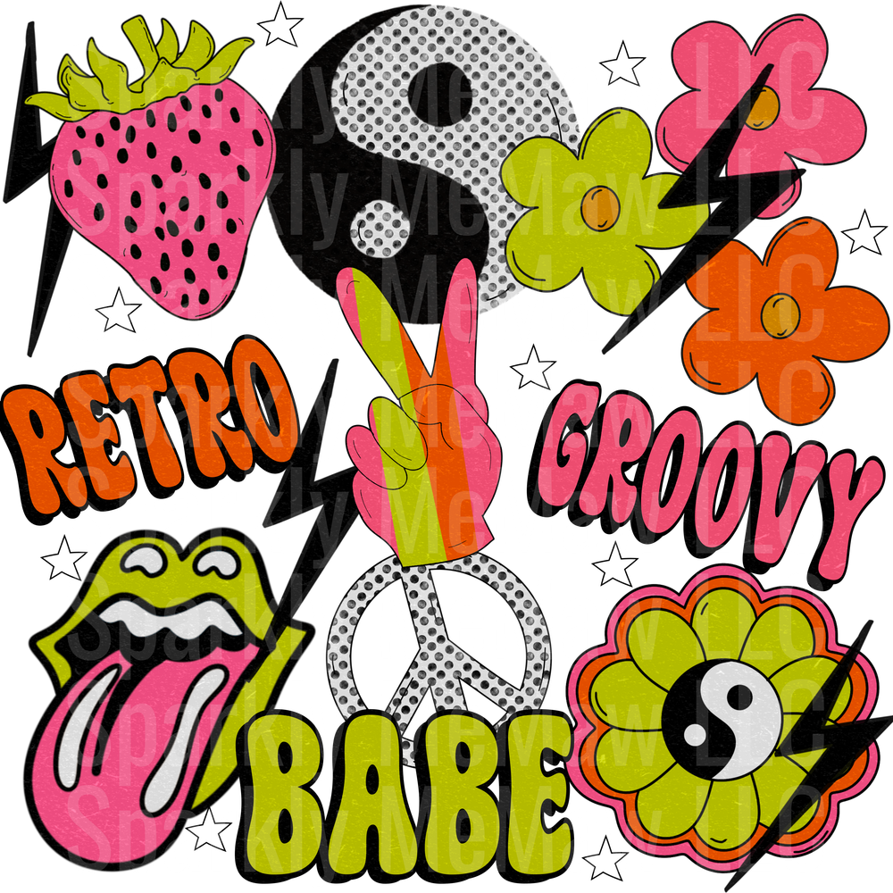 Groovy Babe UV DTF Decal