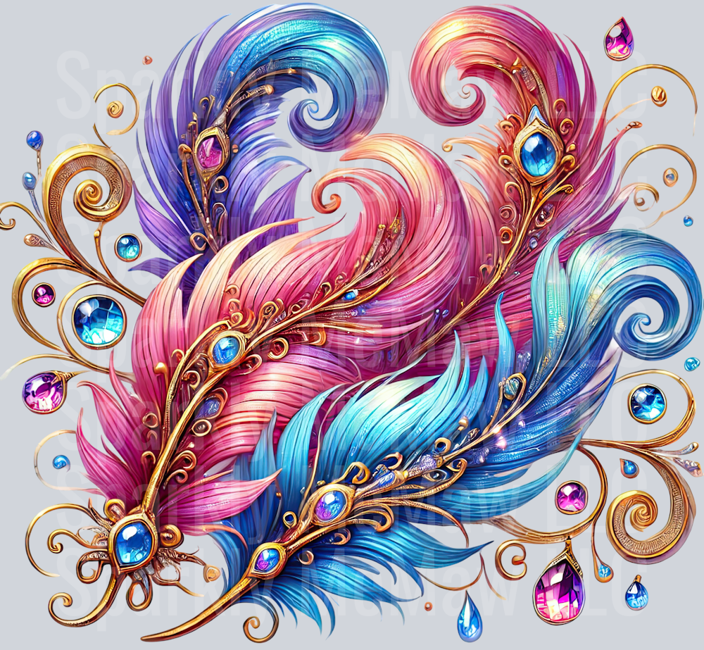 1 Fancy Feathers UV DTF Clip Art Decal