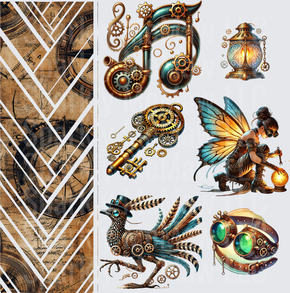 Steampunk Elements Collection 10x10 inch sheet