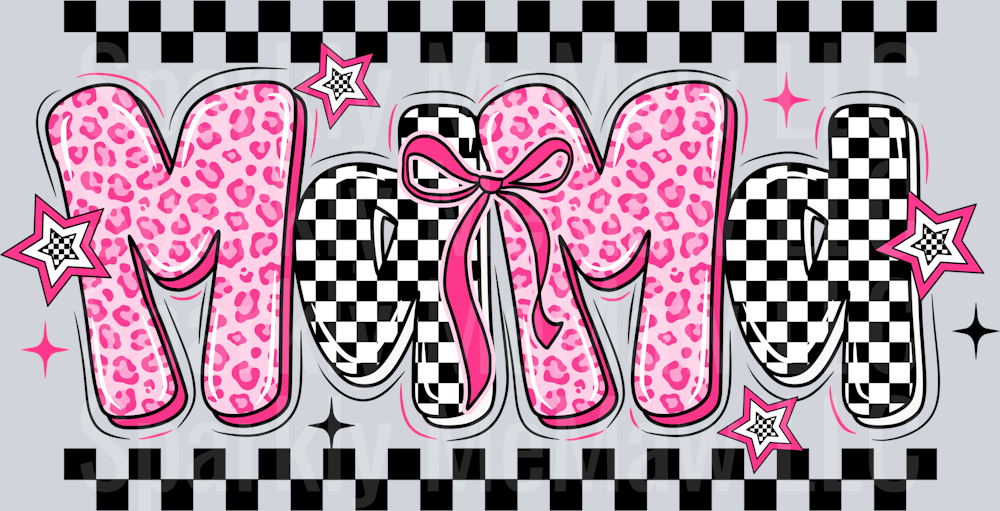 Mama Checkered UV DTF Decal