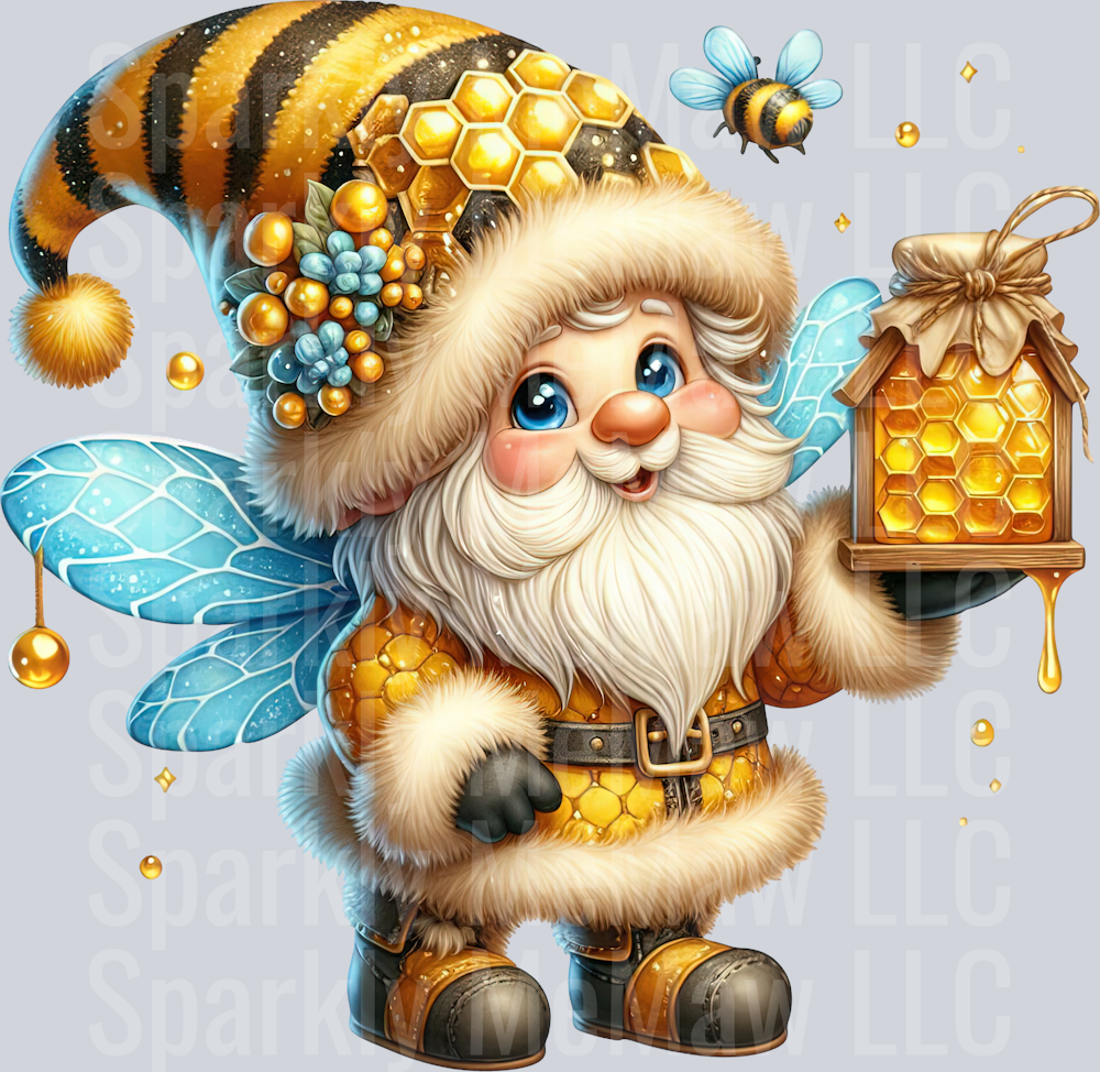 82 Bee Gnome UV DTF Clip Art Decal