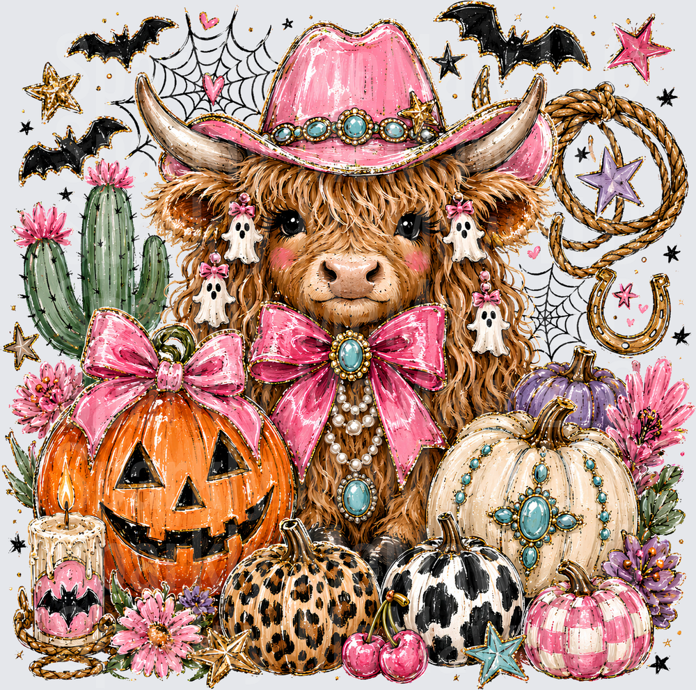 Boujee Halloween Highland Cow UV DTF Decal