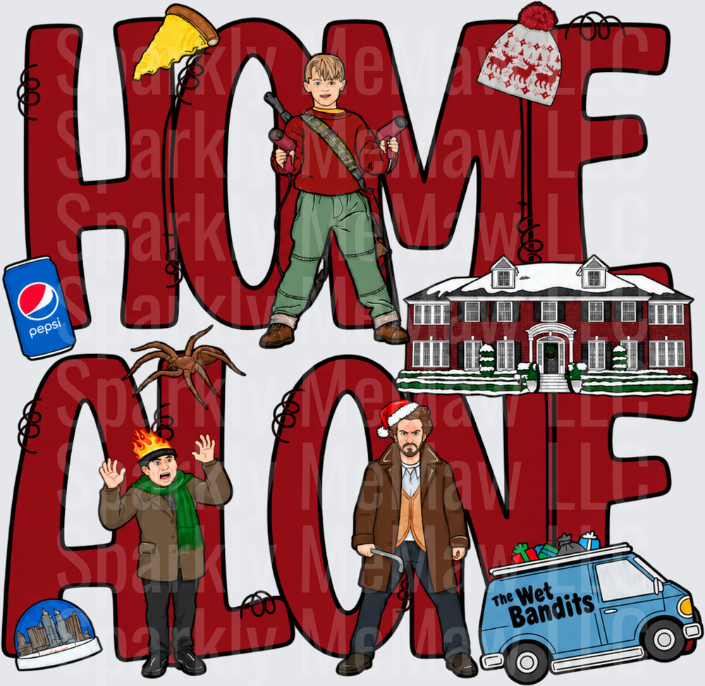 Home Alone Christmas Collage UV DTF Decal