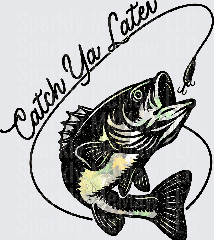 Catch Ya Later Leaping Bass Fishing Lure UV DTF Decal