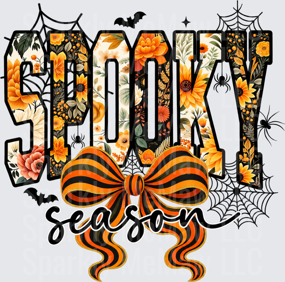 Spooky Season Floral Halloween UV DTF Decal