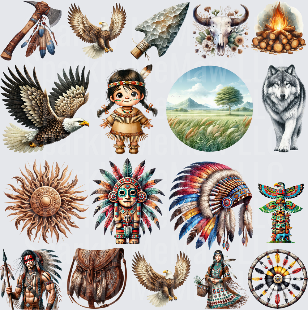 Native American Heritage Elements 10x10 inch sheet