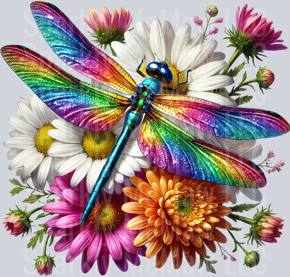 20 Floral Dragonfly UV DTF Clip Art Decal
