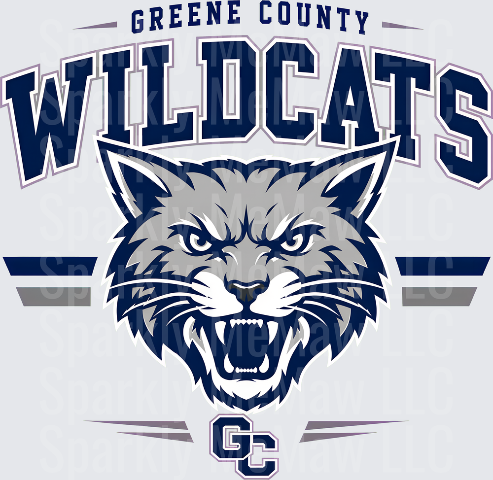 Greene County Wildcats DTF Transfer for Fabrics