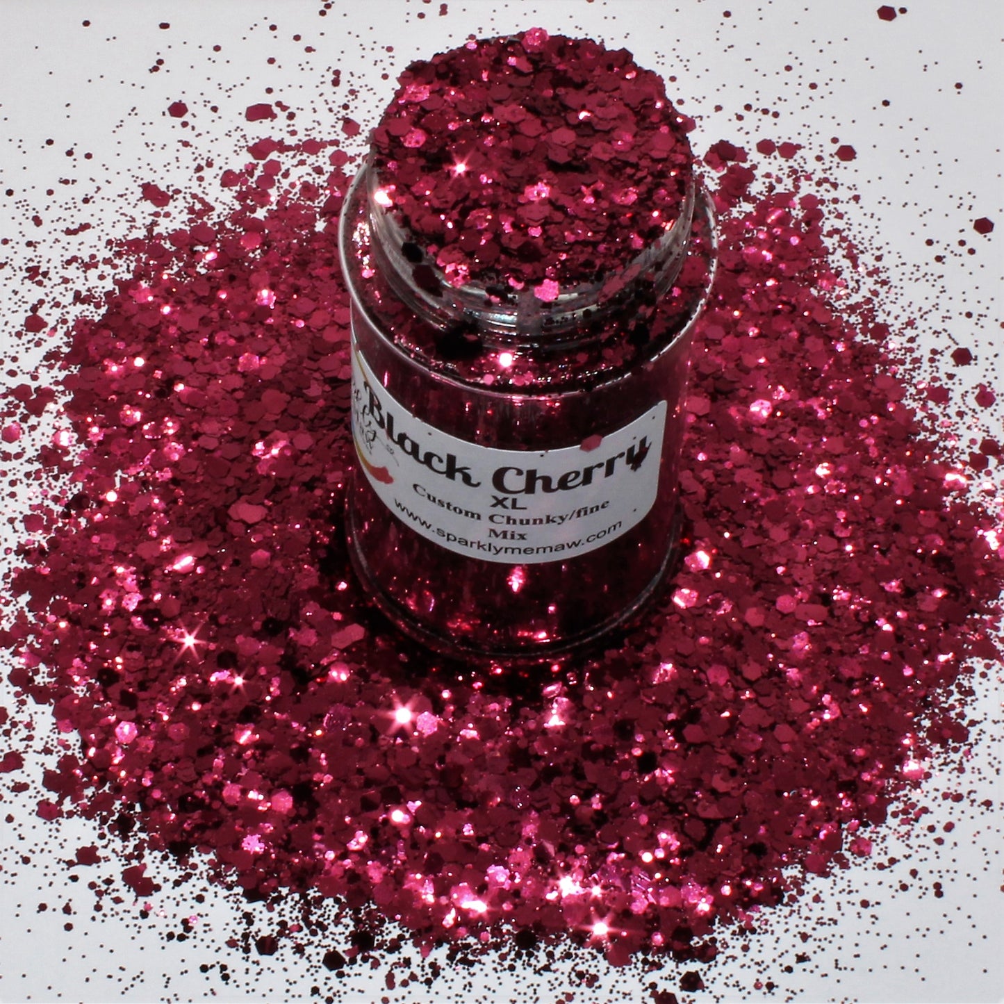 Black Cherry XL custom Metallic Chunky/Fine Mix Glitter