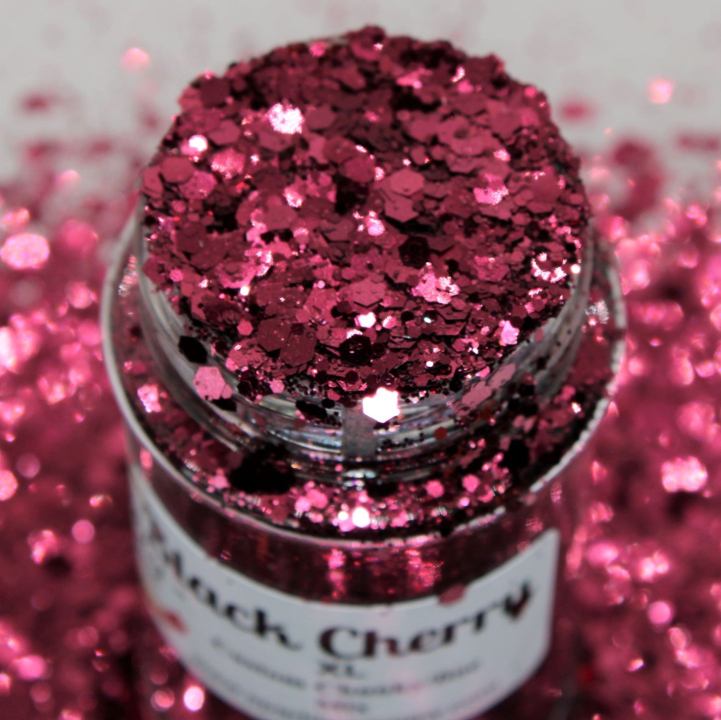Black Cherry XL custom Metallic Chunky/Fine Mix Glitter