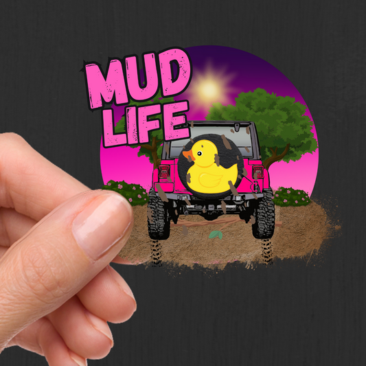 Pink Sunset Mud Uv DTF Decal