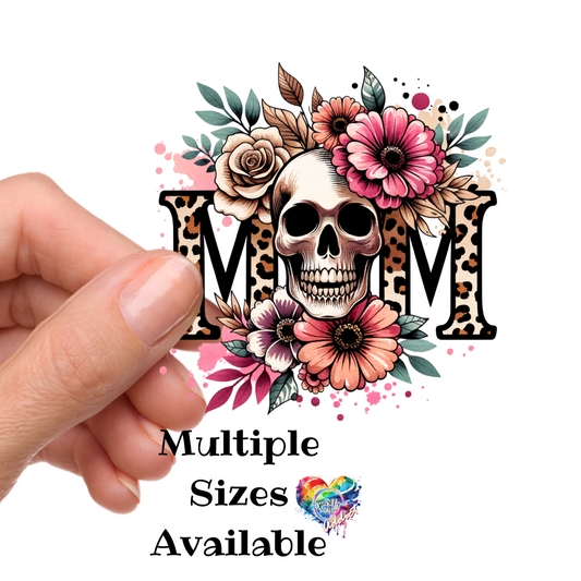 Mom Skull UV DTF Decal