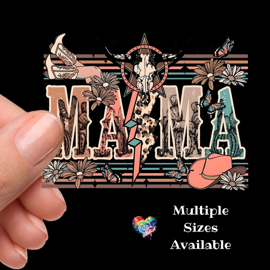 Mama Cowboy UV DTF Decal