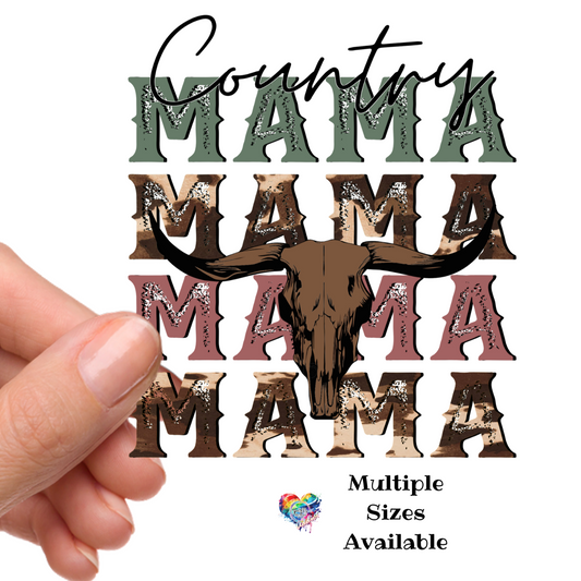 Country Mama (Brown) UV DTF Decal
