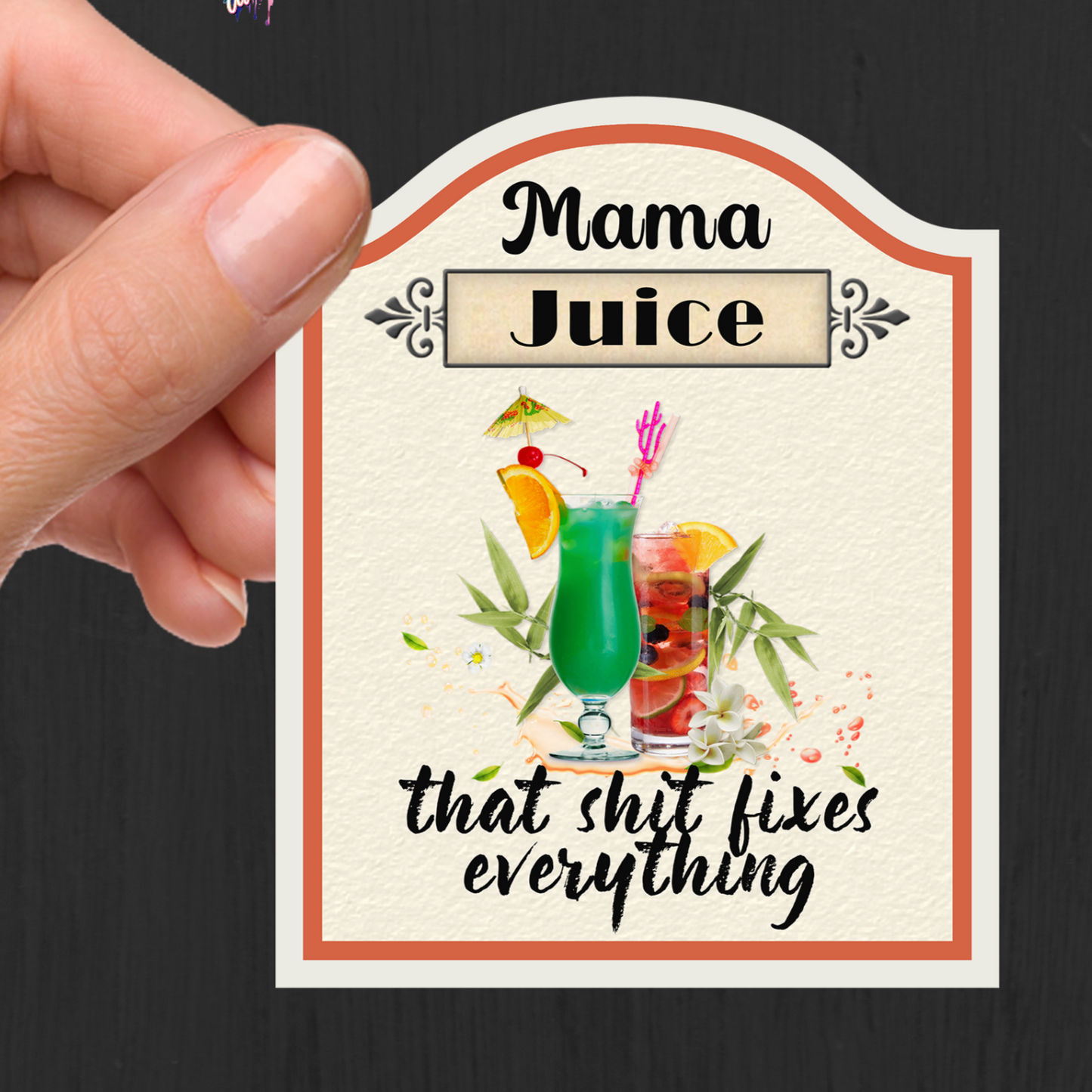 Mama Juice Cup Label UV DTF