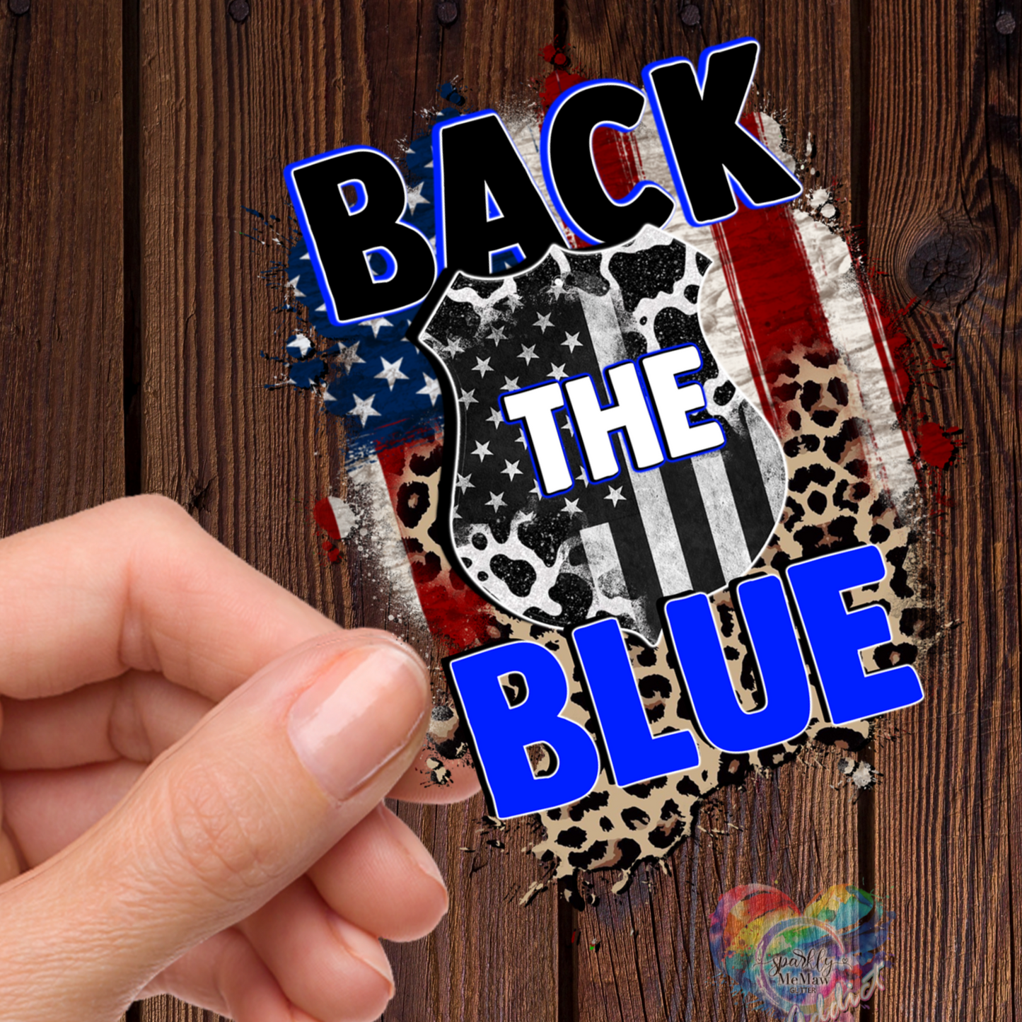 Back the Blue  version 1 UV Decal 4 x 3 in.