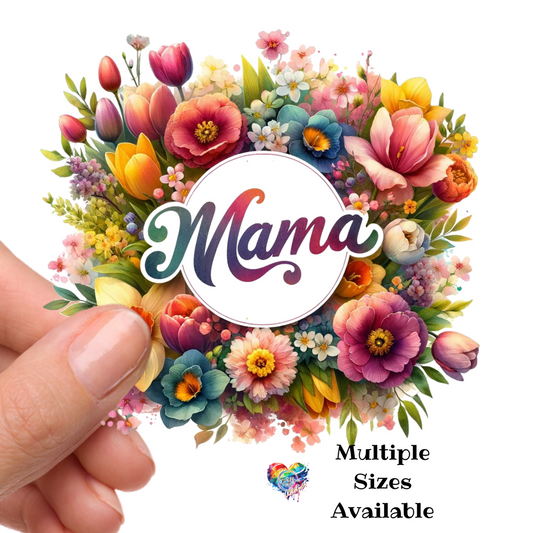 Retro Flower Mama UV DTF Decal