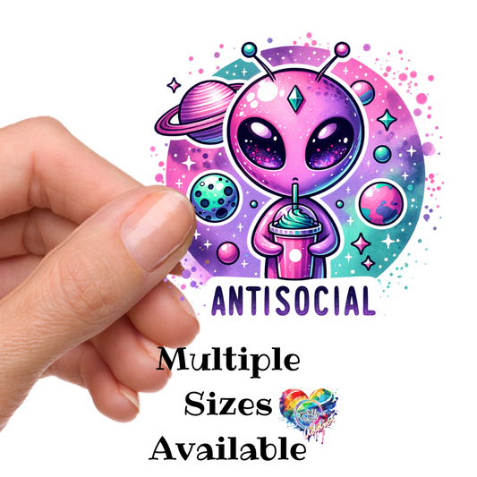 Antisocial Alien UV DTF Decal