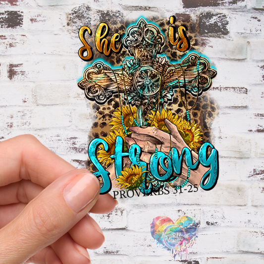 She is Strong UV Decal 4 x 3