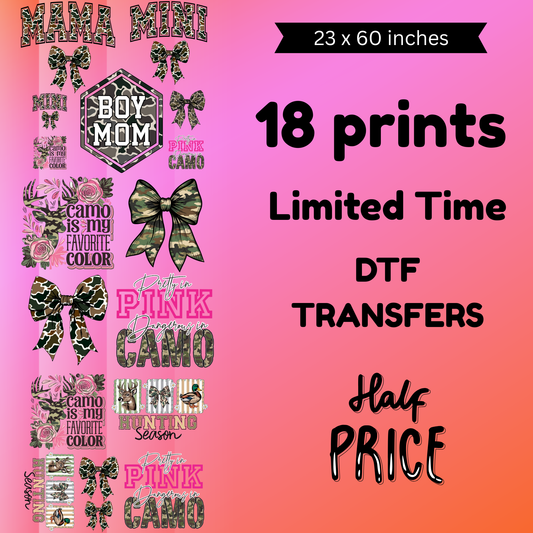 Camo Girl  (For Fabrics Only) Gang Sheet 5 Foot