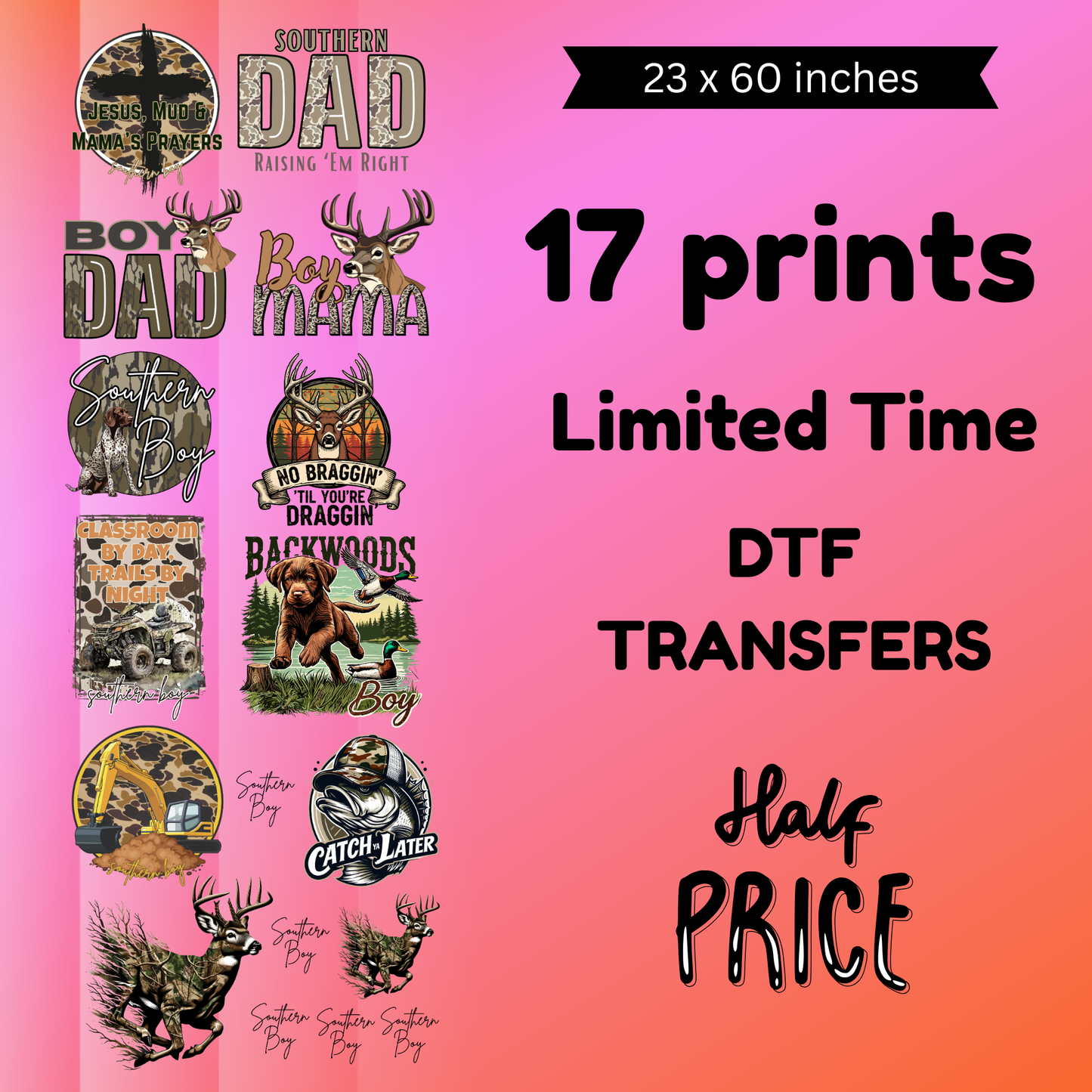 Camo Boy (For Fabrics Only) Gang Sheet 5 Foot