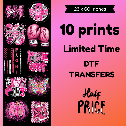 Pink out 1  (For Fabrics Only) Gang Sheet 23x60  inches