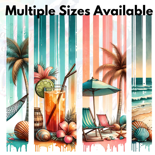 Summer Beach Brushstrokes UV DTF Decal