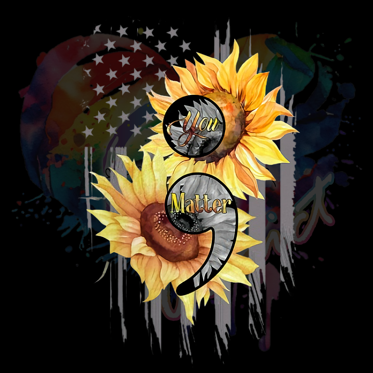 You matterr Sunflower uv dtf decal 4 inches tall