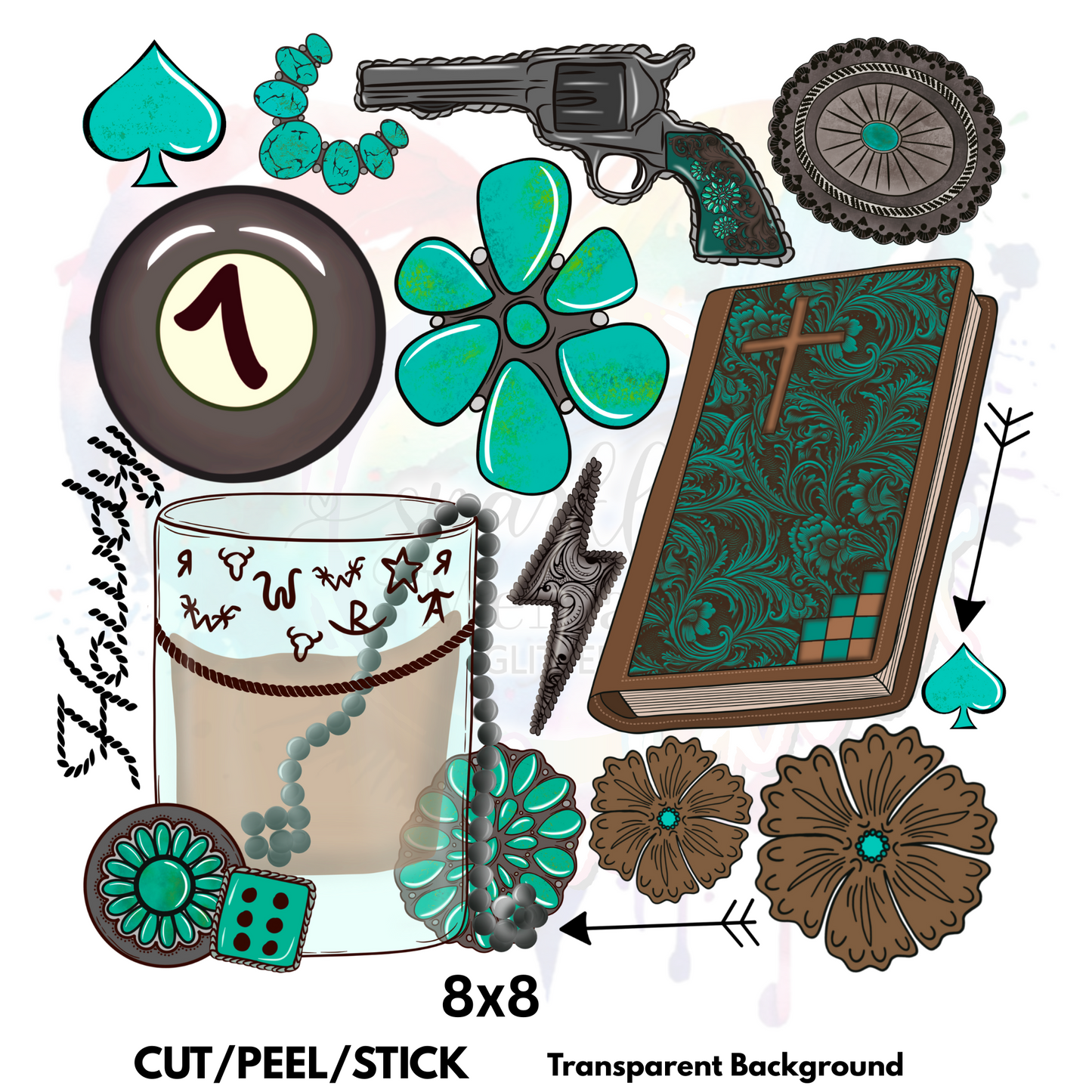 Cowgirl Essentials  Element Sheet 8x8