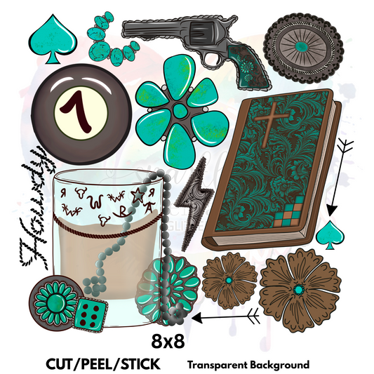 Cowgirl Essentials  Element Sheet 8x8