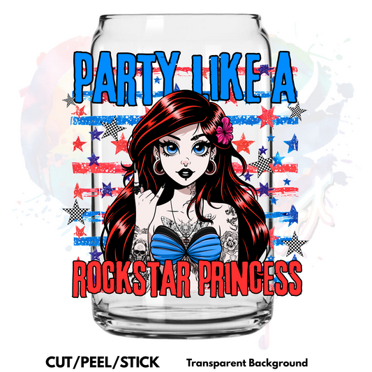 Party Like a Rock Star Princess UV DTF Decal