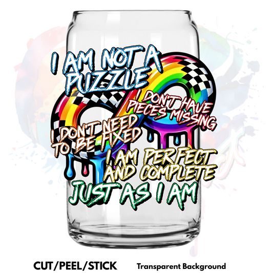 I am not a Puzzle UV DTF Decal
