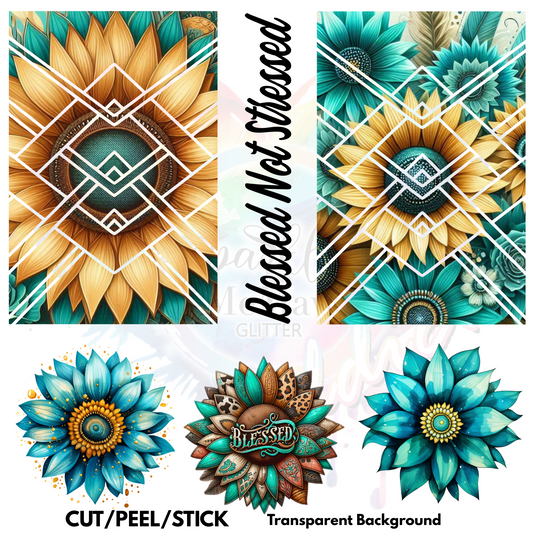 Sunflower Blessed UV DTF  Sheet 10x10