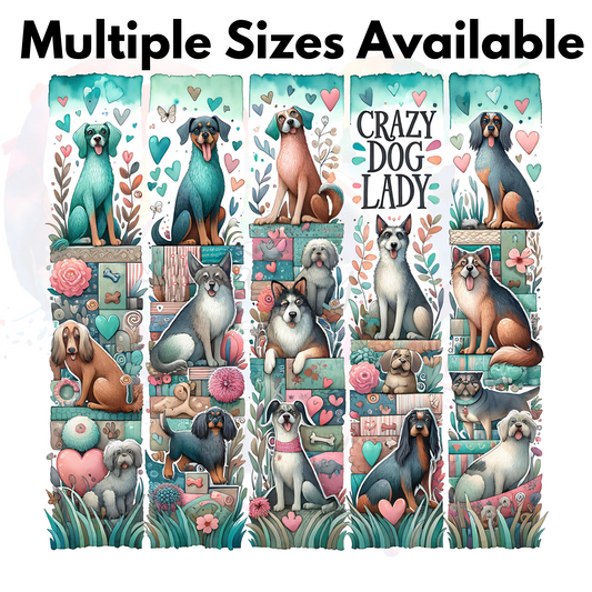 Crazy Dog Lady 2 Brushstrokes UV DTF Decal